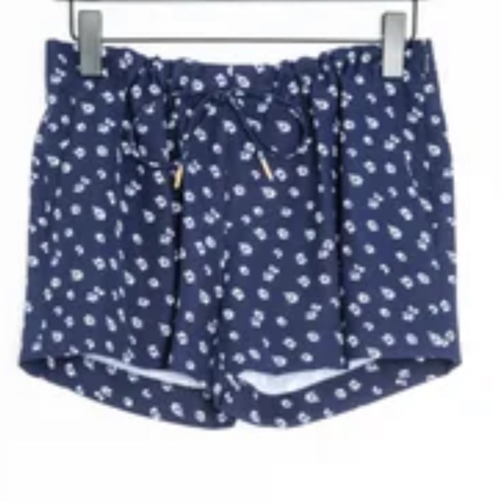 MICHAEL Michael Kors High Waist Shorts Size 6 Blue White Floral Print